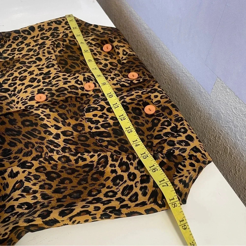 Olivia Rose Leopard Print Button Dress Sleeveless Size 6 - Picture 8 of 8